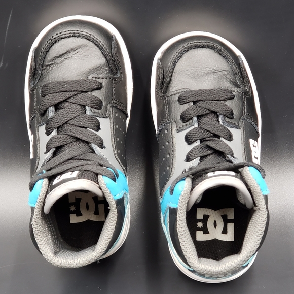 DC Pure High Top Toddlers Sneaker. Black / Blue Size 7 - Picture 7 of 14